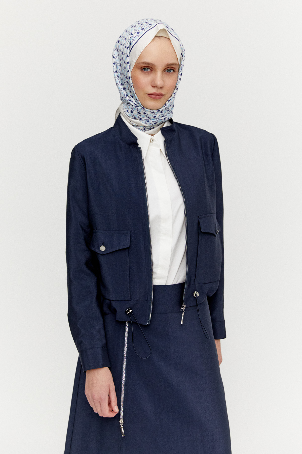 Fermuar Detaylı İkili Takım, Tesettür Giyim