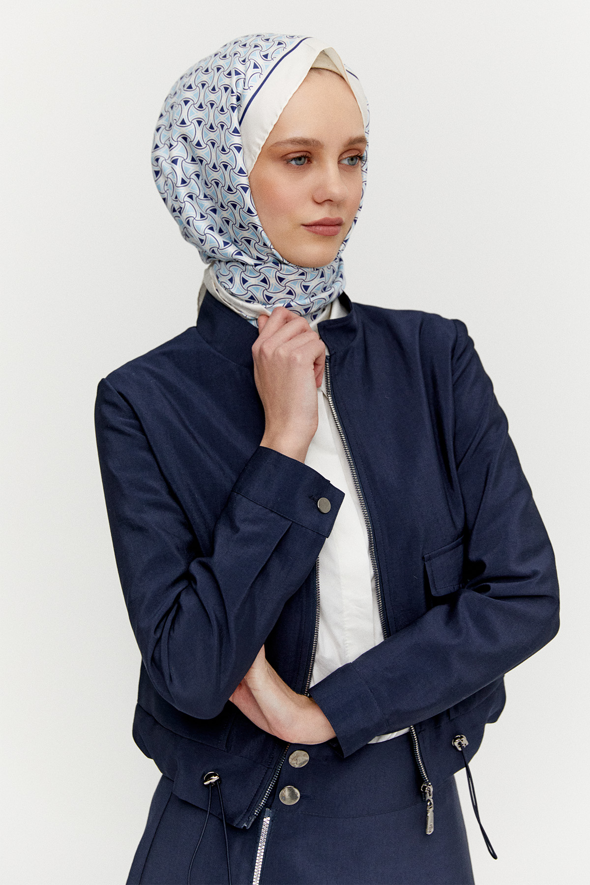 Fermuar Detaylı İkili Takım, Tesettür Giyim