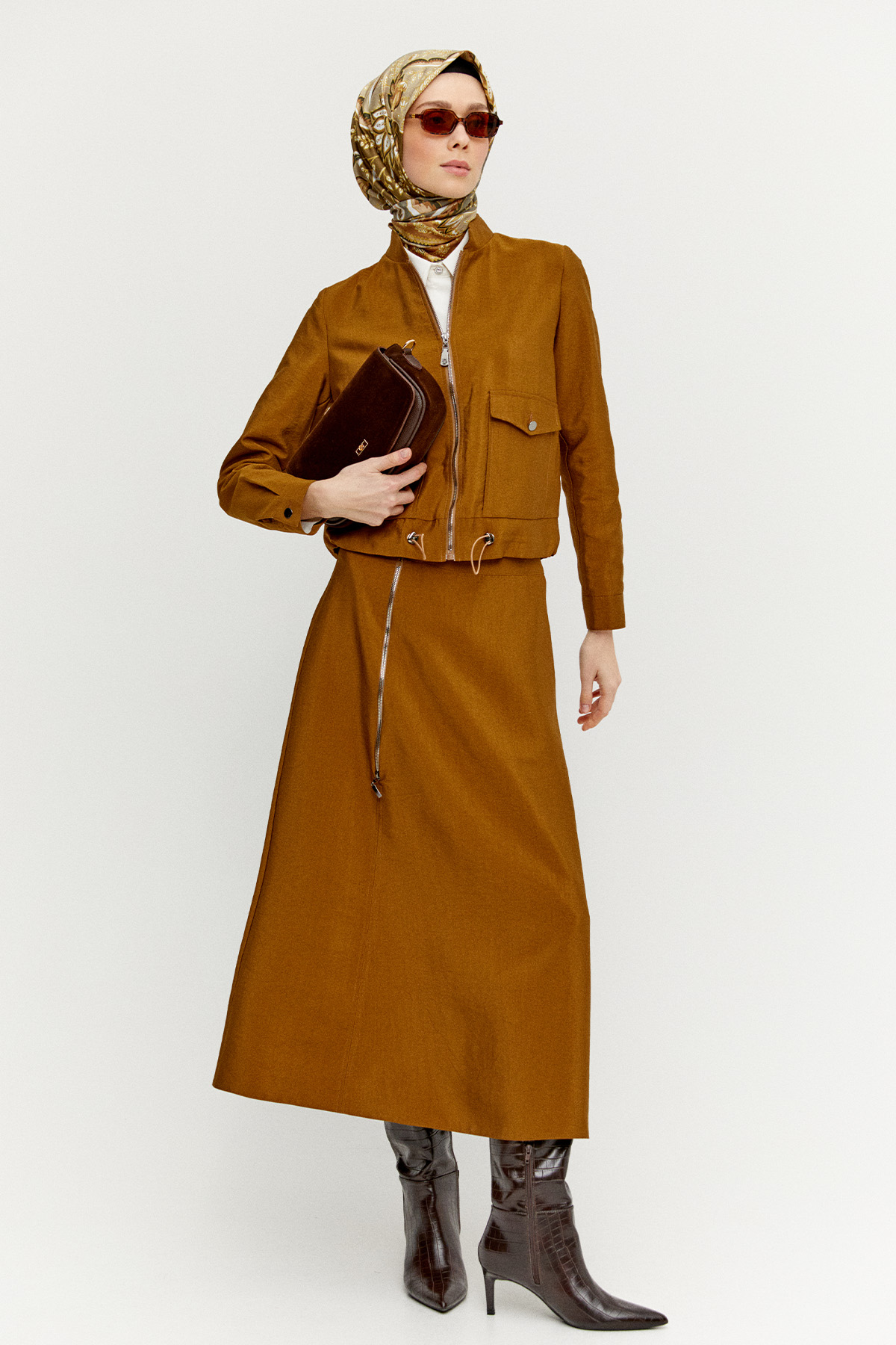 Fermuar Detaylı İkili Takım, Tesettür Giyim