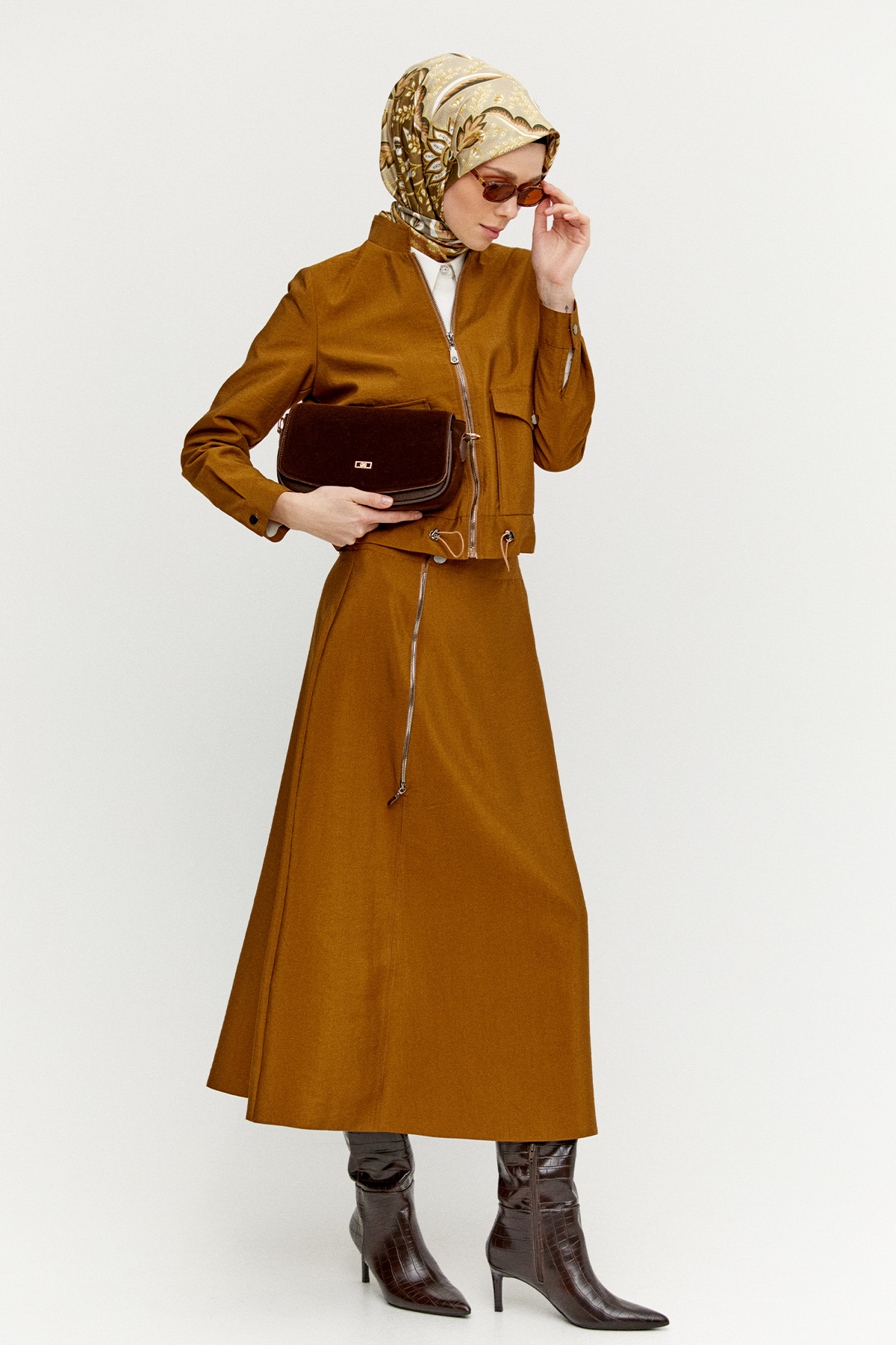 Fermuar Detaylı İkili Takım, Tesettür Giyim