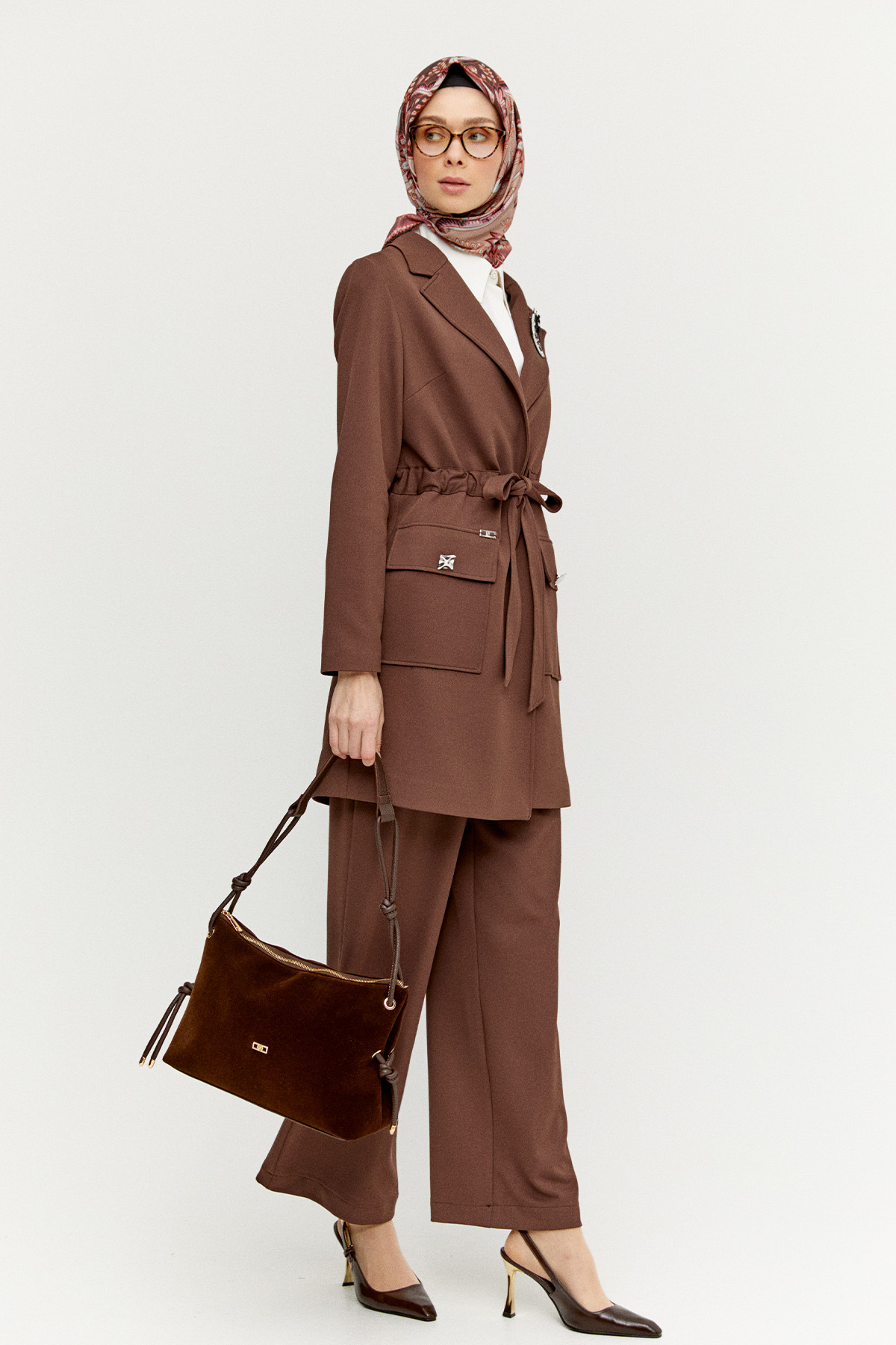 Köprü Kuşaklı Kargo Cepli İkili Takım, Tesettür Giyim