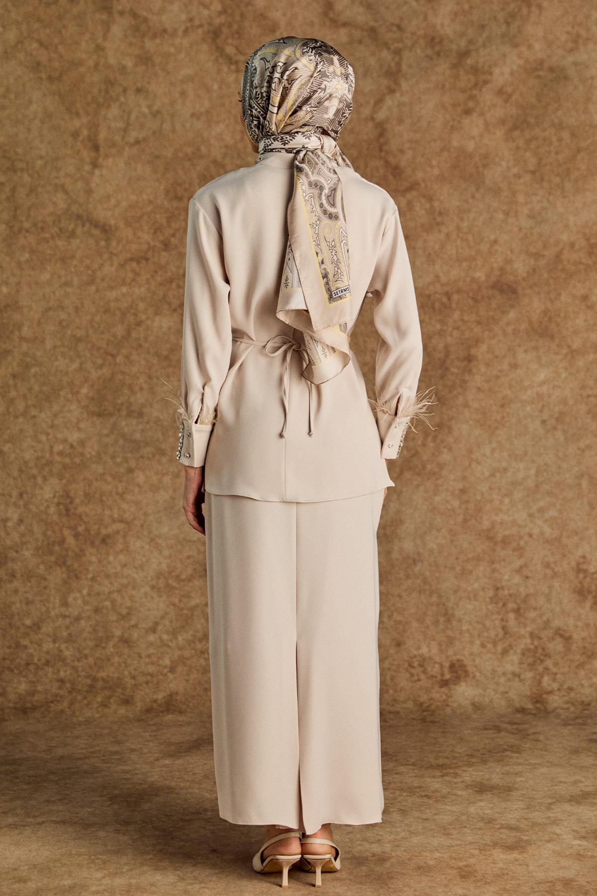 Taşlı Etekli Krep İkili Takım, Tesettür Giyim