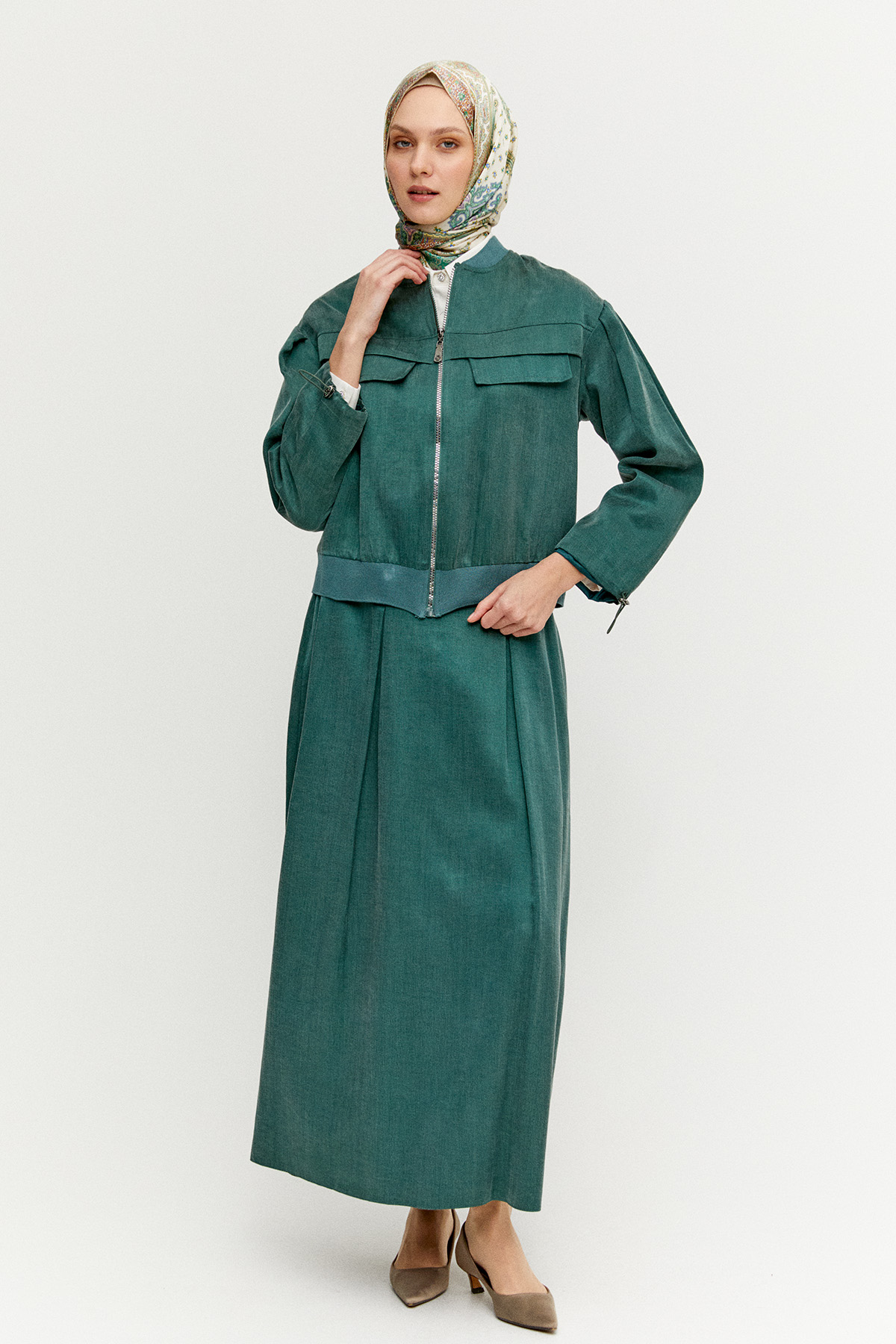 Bomber Yaka Pamuk İkili Takım, Tesettür Giyim