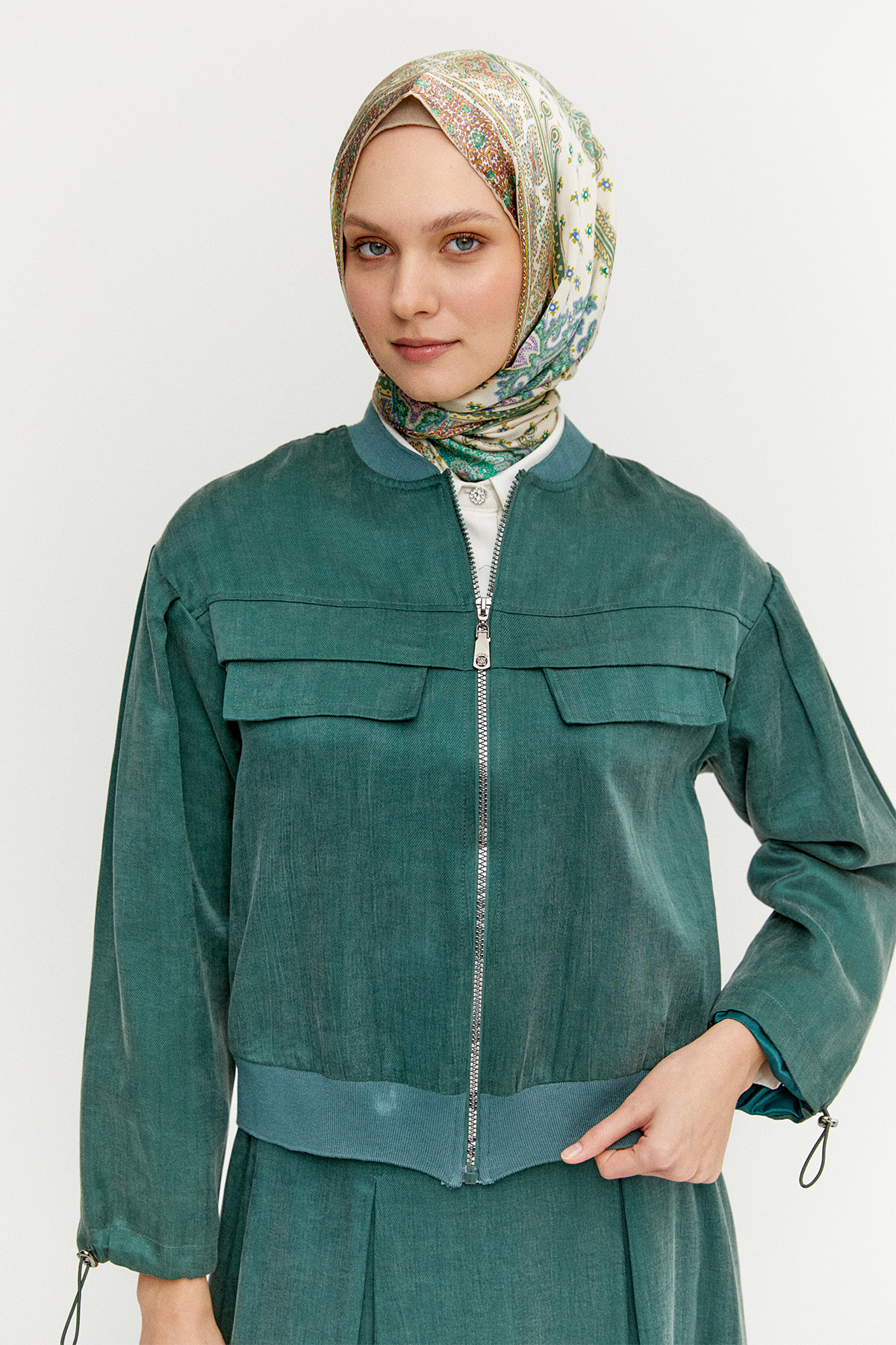 Bomber Yaka Pamuk İkili Takım, Tesettür Giyim