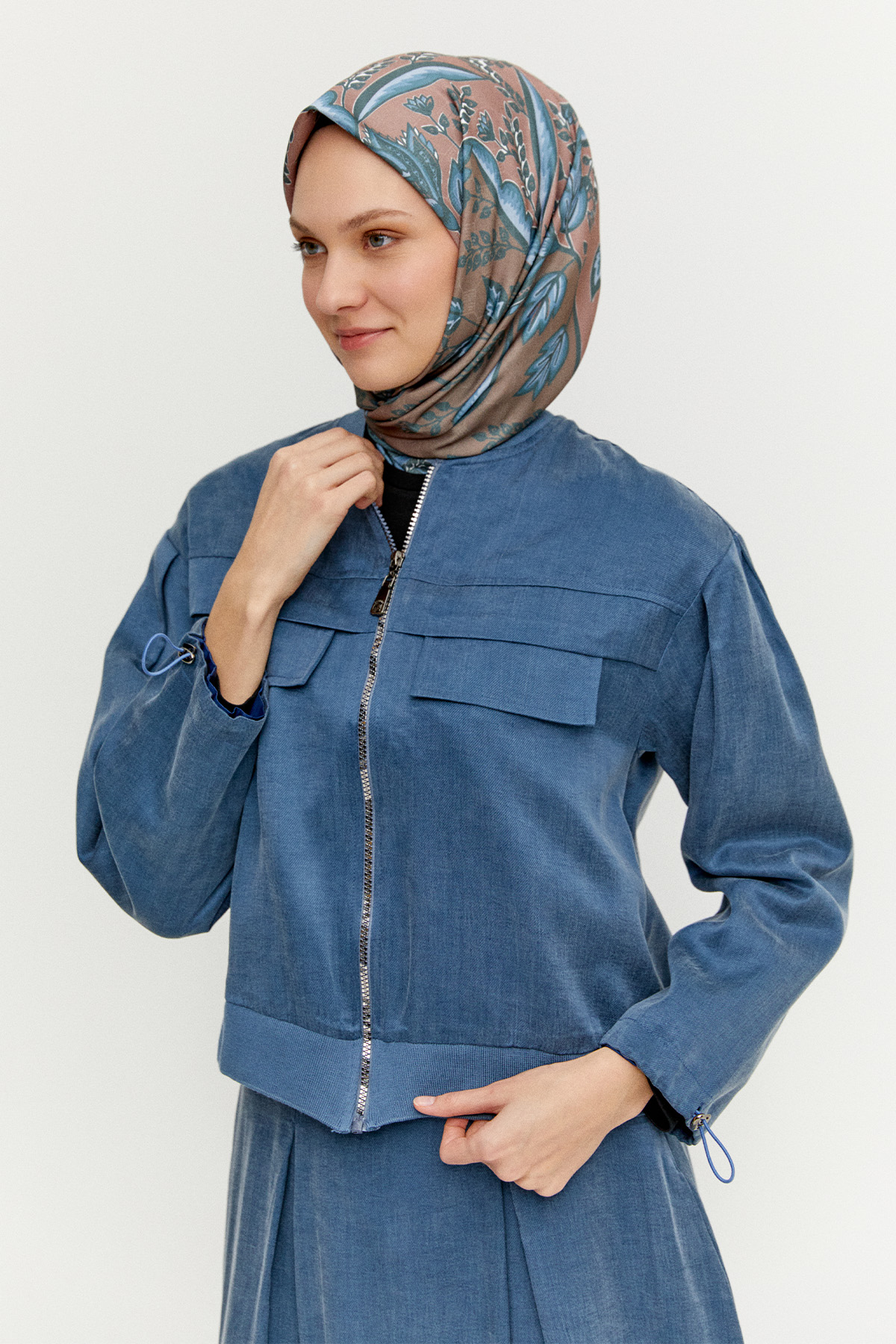 Bomber Yaka Pamuk İkili Takım, Tesettür Giyim