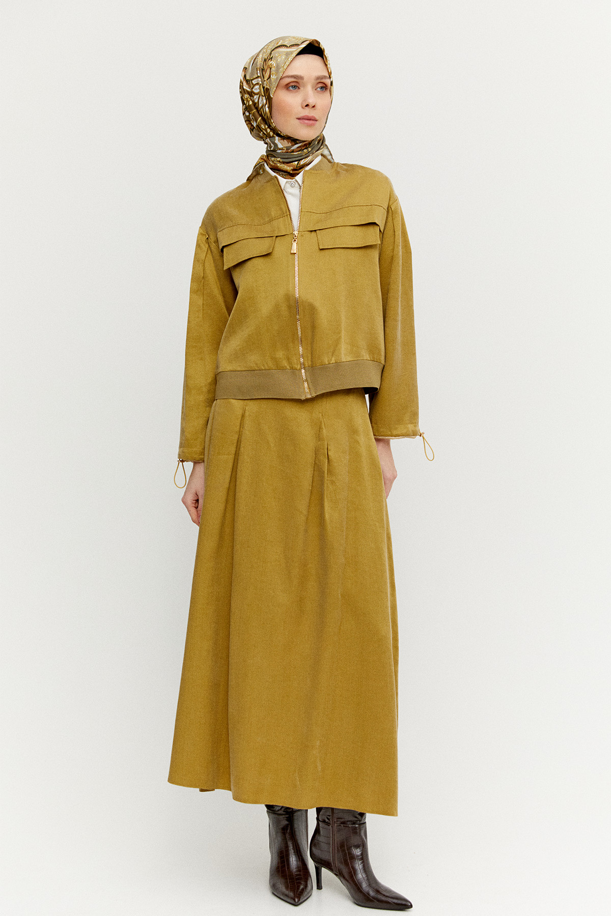 Bomber Yaka Pamuk İkili Takım, Tesettür Giyim