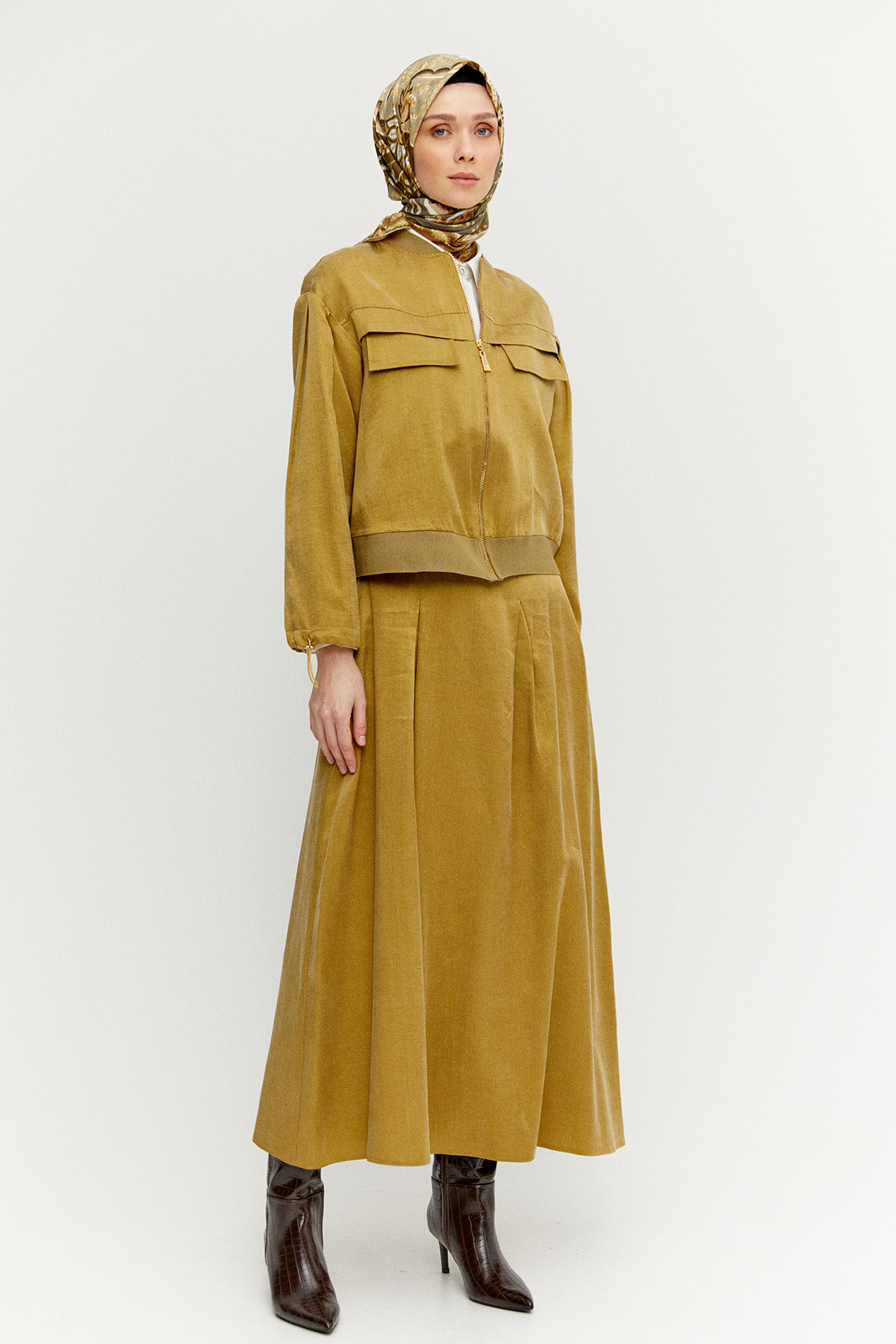 Bomber Yaka Pamuk İkili Takım, Tesettür Giyim