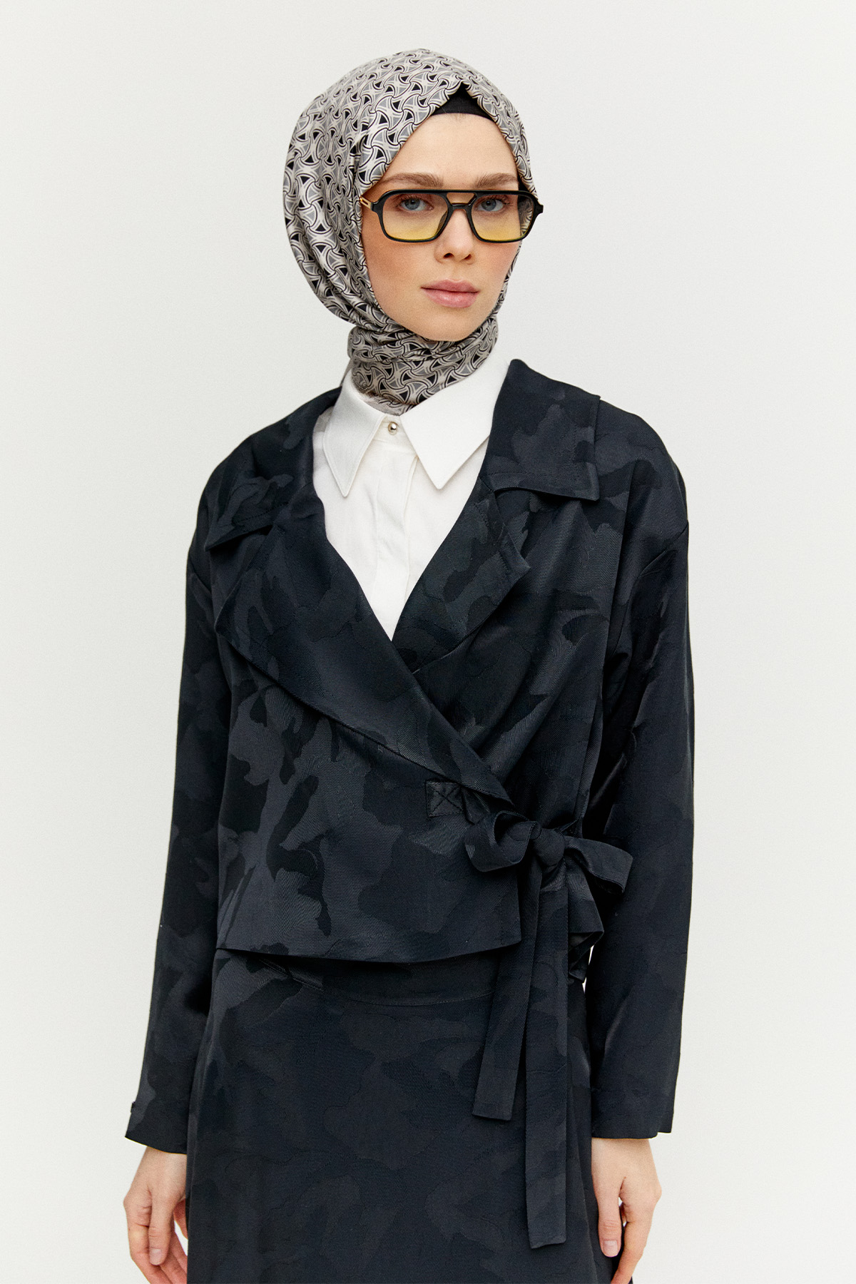 Çan Etekli Jakarlı İkili Takım, Tesettür Giyim