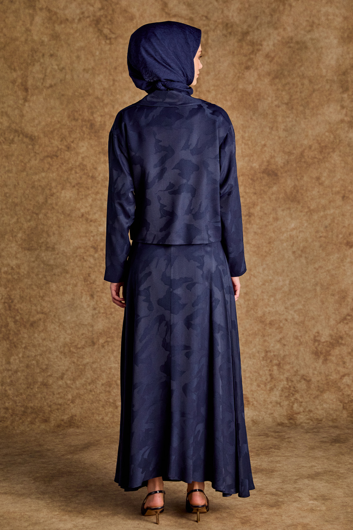 Çan Etekli Jakarlı İkili Takım, Tesettür Giyim