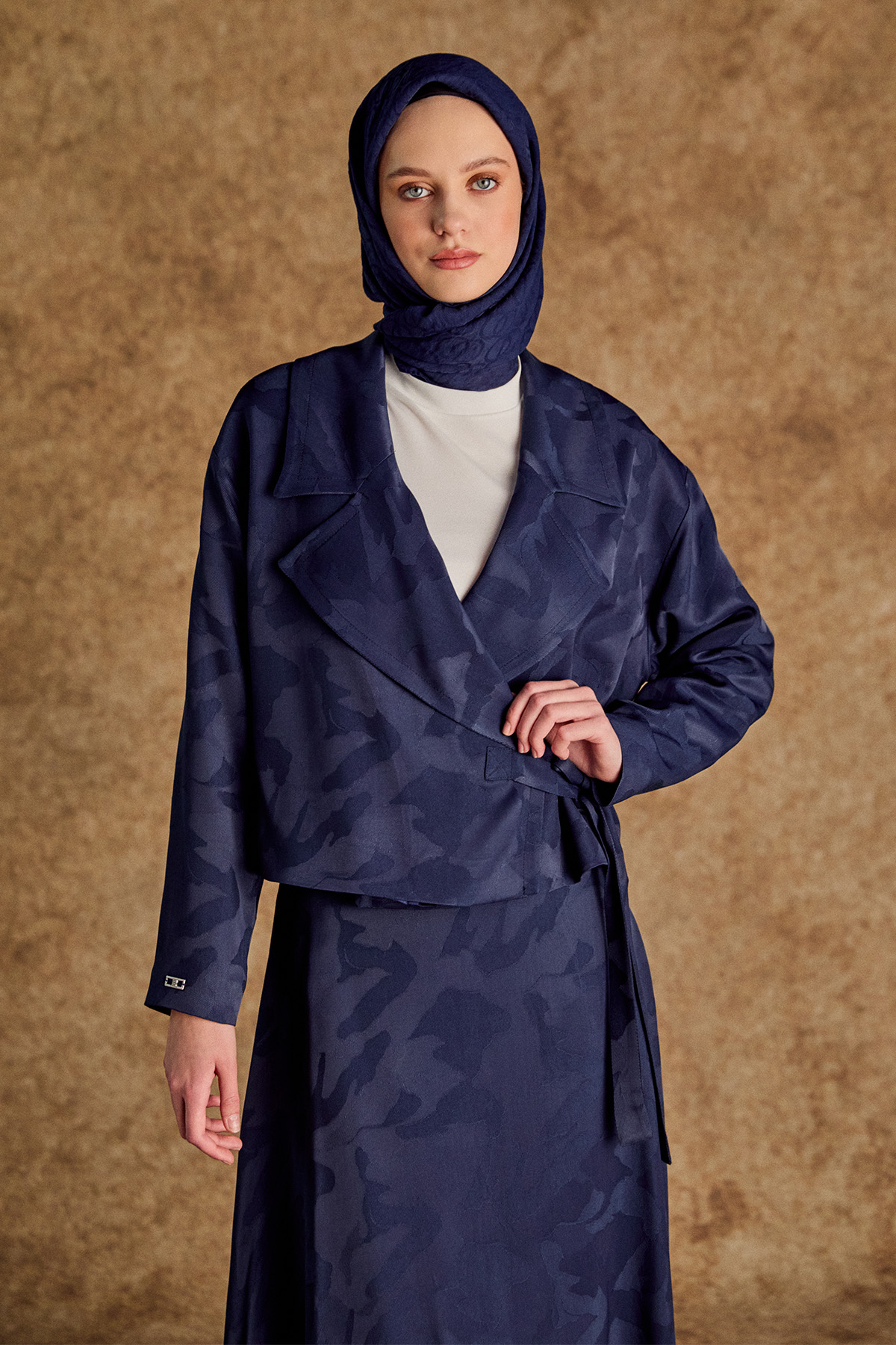 Çan Etekli Jakarlı İkili Takım, Tesettür Giyim