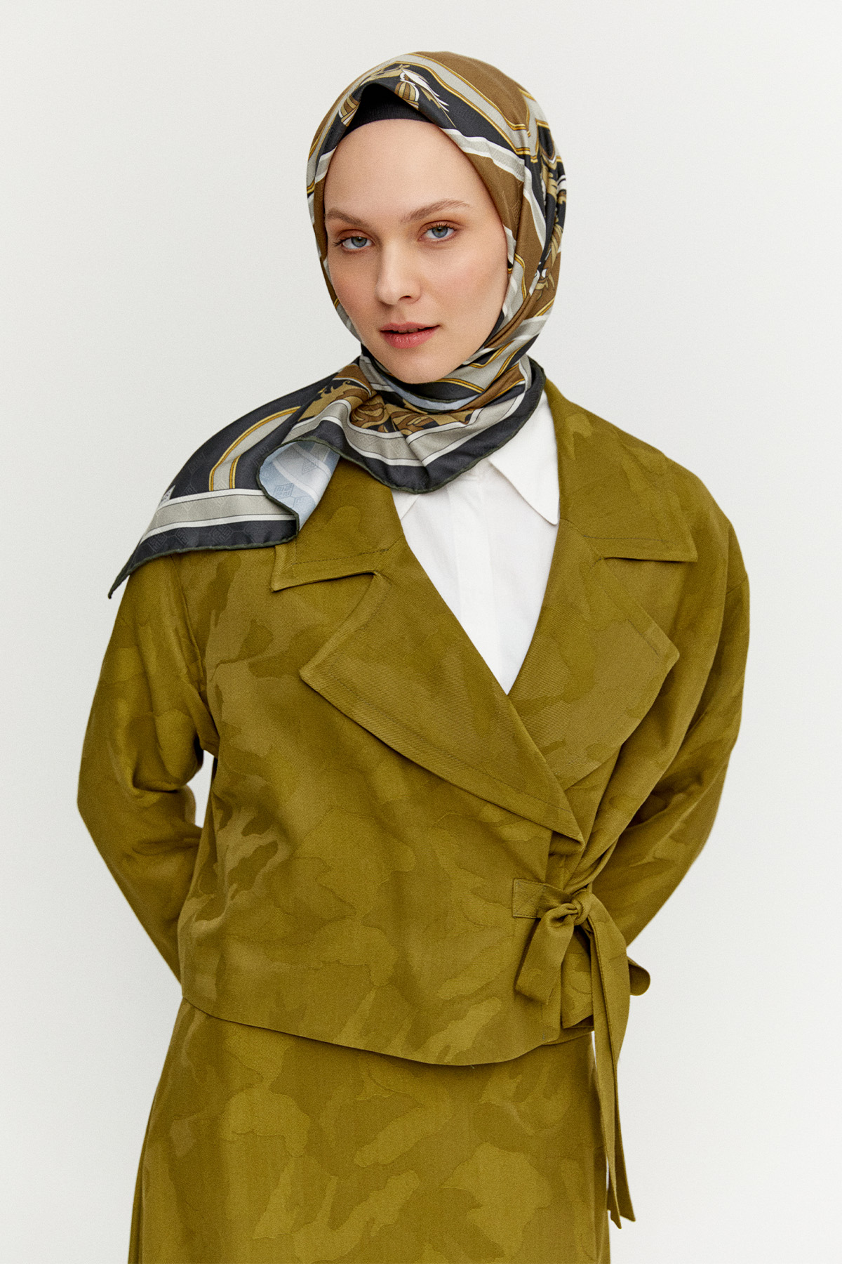 Çan Etekli Jakarlı İkili Takım, Tesettür Giyim