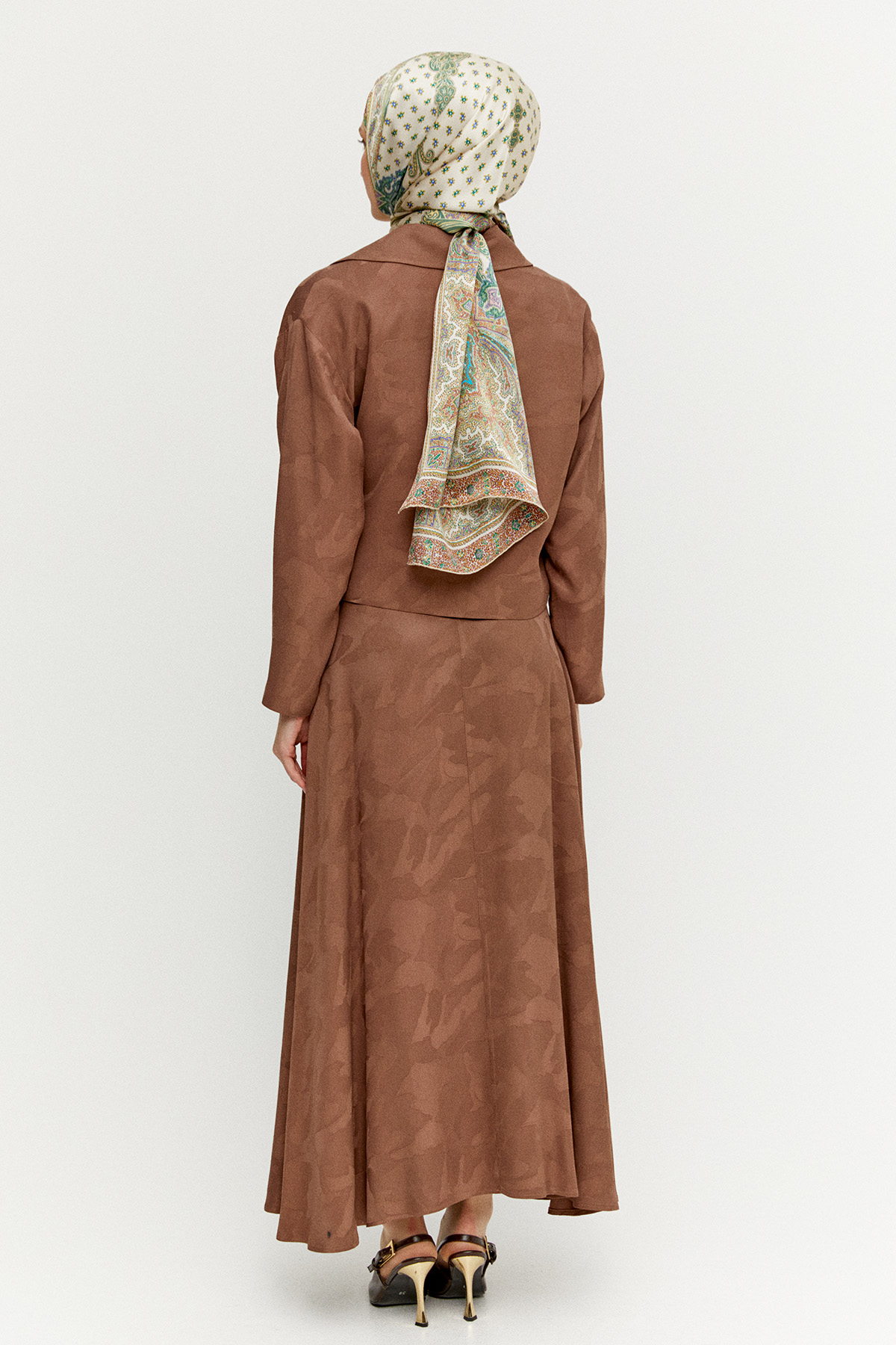 Çan Etekli Jakarlı İkili Takım, Tesettür Giyim