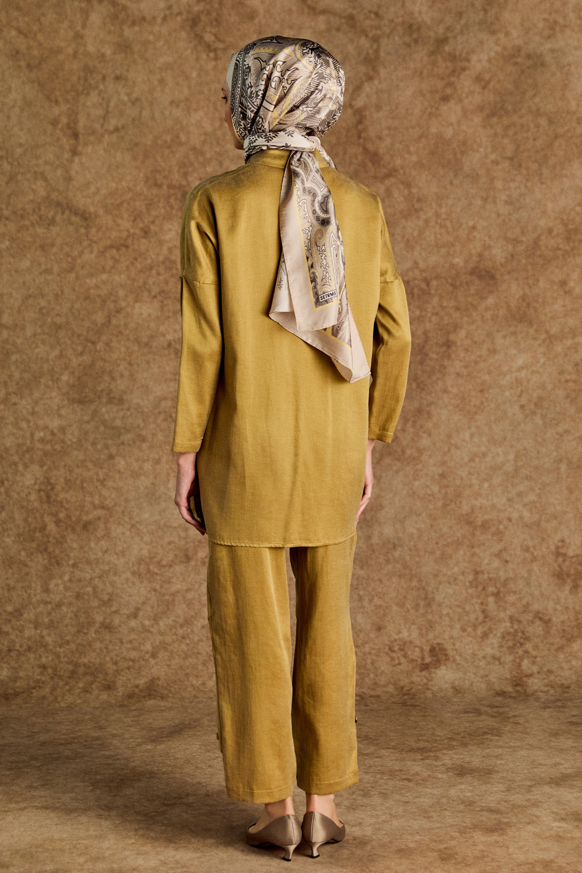 Süs Düğmeli Pamuklu İkili Takım, Tesettür Giyim