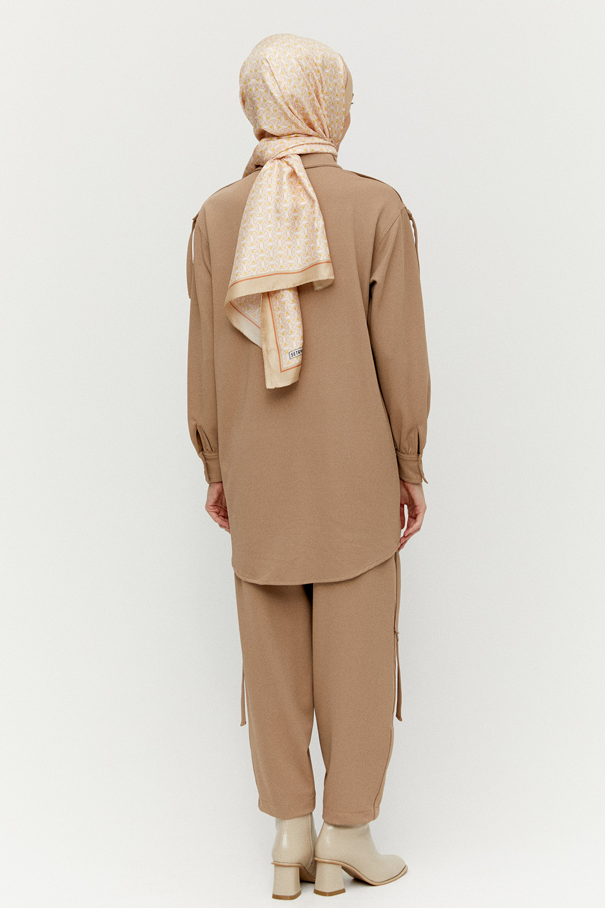 Kuşgözülü Gömlek Yaka İkili Takım, Tesettür Giyim