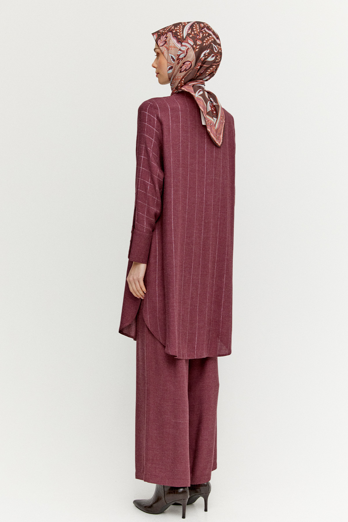 Kare Desenli Rahat Kesim İkili Takım, Tesettür Giyim