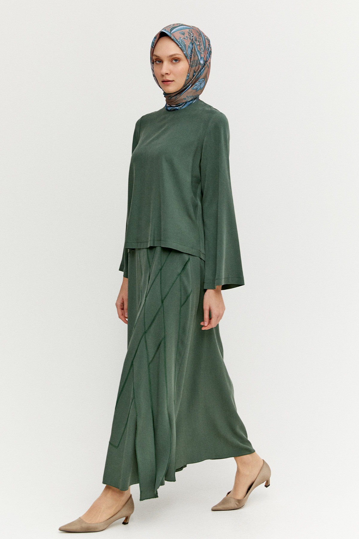 Etekli Lyocell İkili Takım, Tesettür Giyim