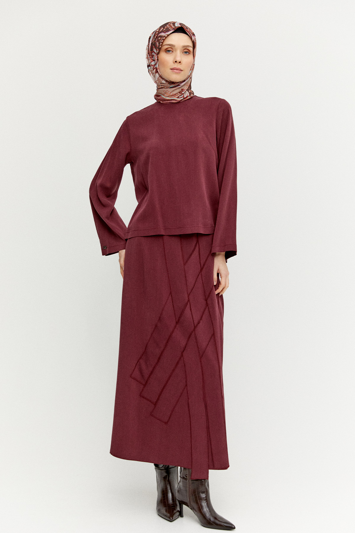 Etekli Lyocell İkili Takım, Tesettür Giyim