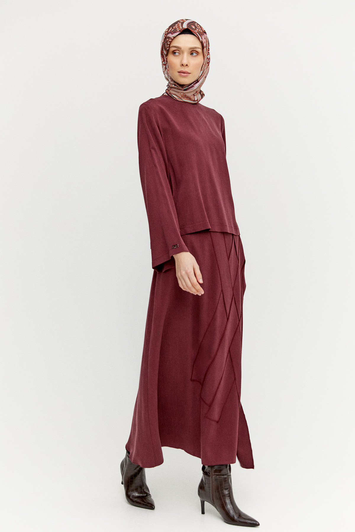 Etekli Lyocell İkili Takım, Tesettür Giyim