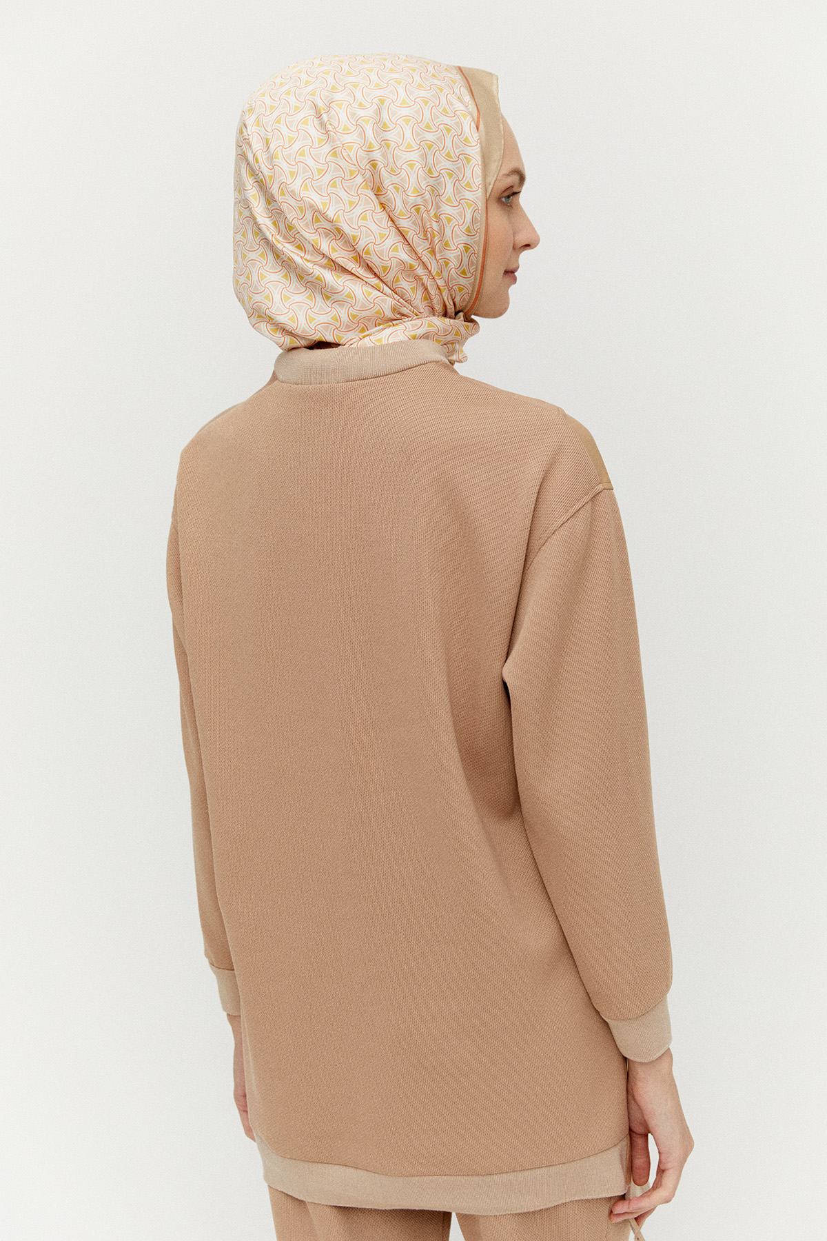 Suni Derili Asimetrik Örme Tunik, Tesettür Giyim