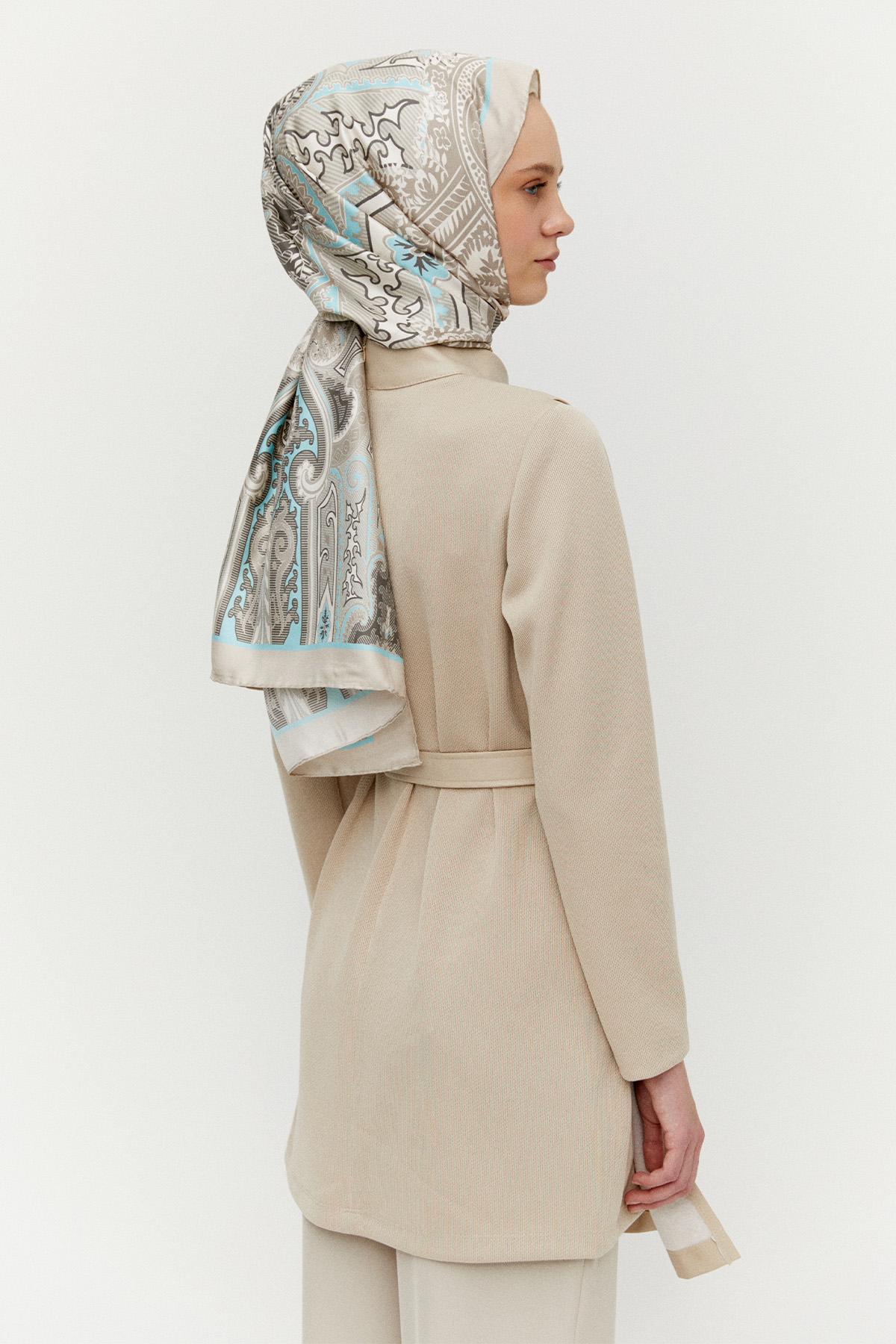 Asimetrik Suni Derili Tunik, Tesettür Giyim