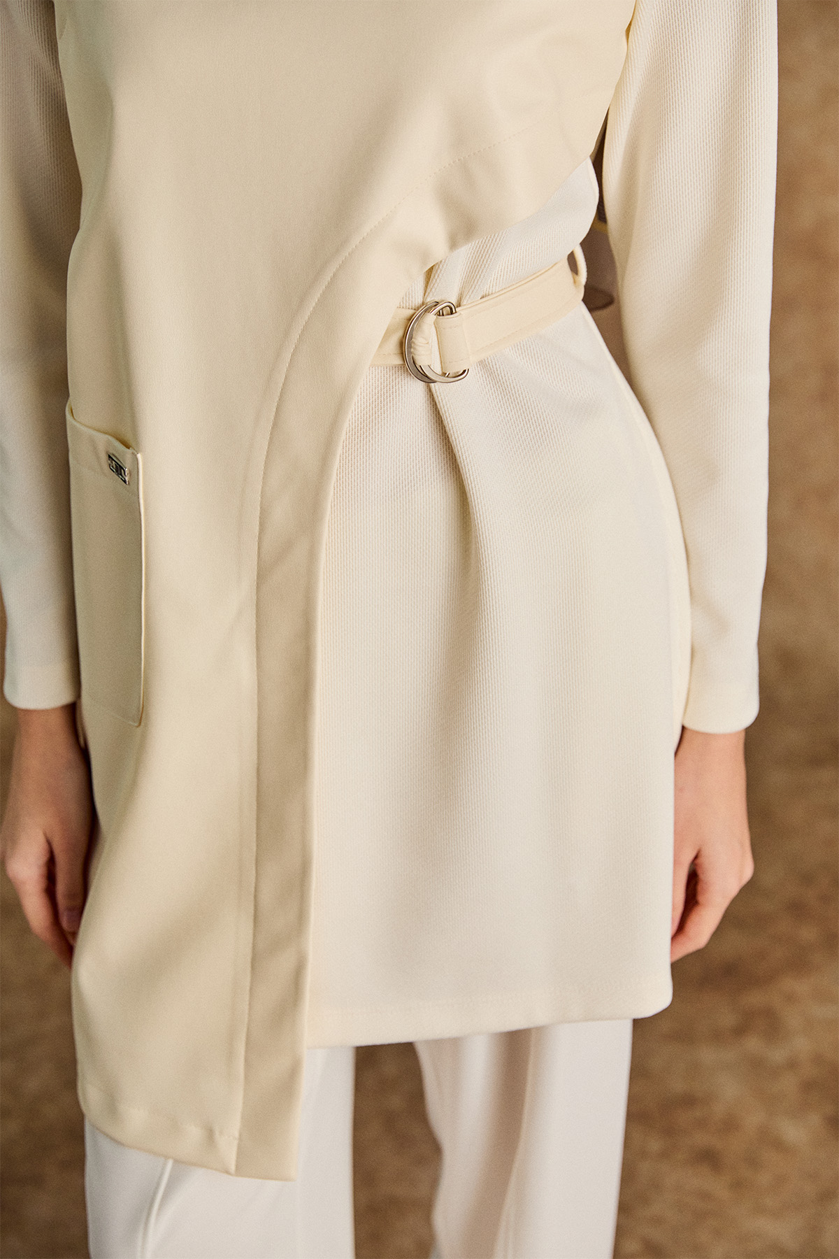 Asimetrik Suni Derili Tunik, Tesettür Giyim