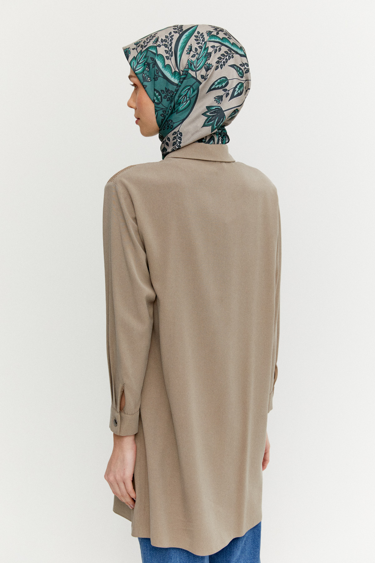 File Cepli Gömlek Yaka Tunik, Tesettür Giyim