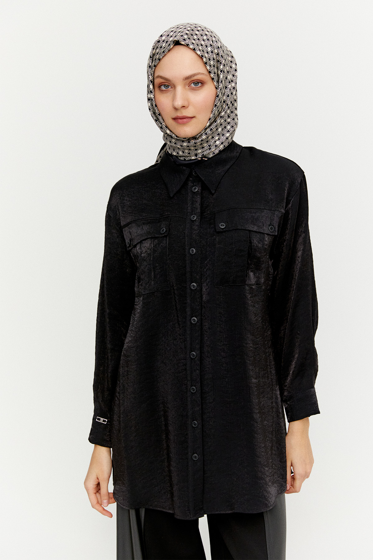 Spor Dikişli Jakarlı Tunik, Tesettür Giyim