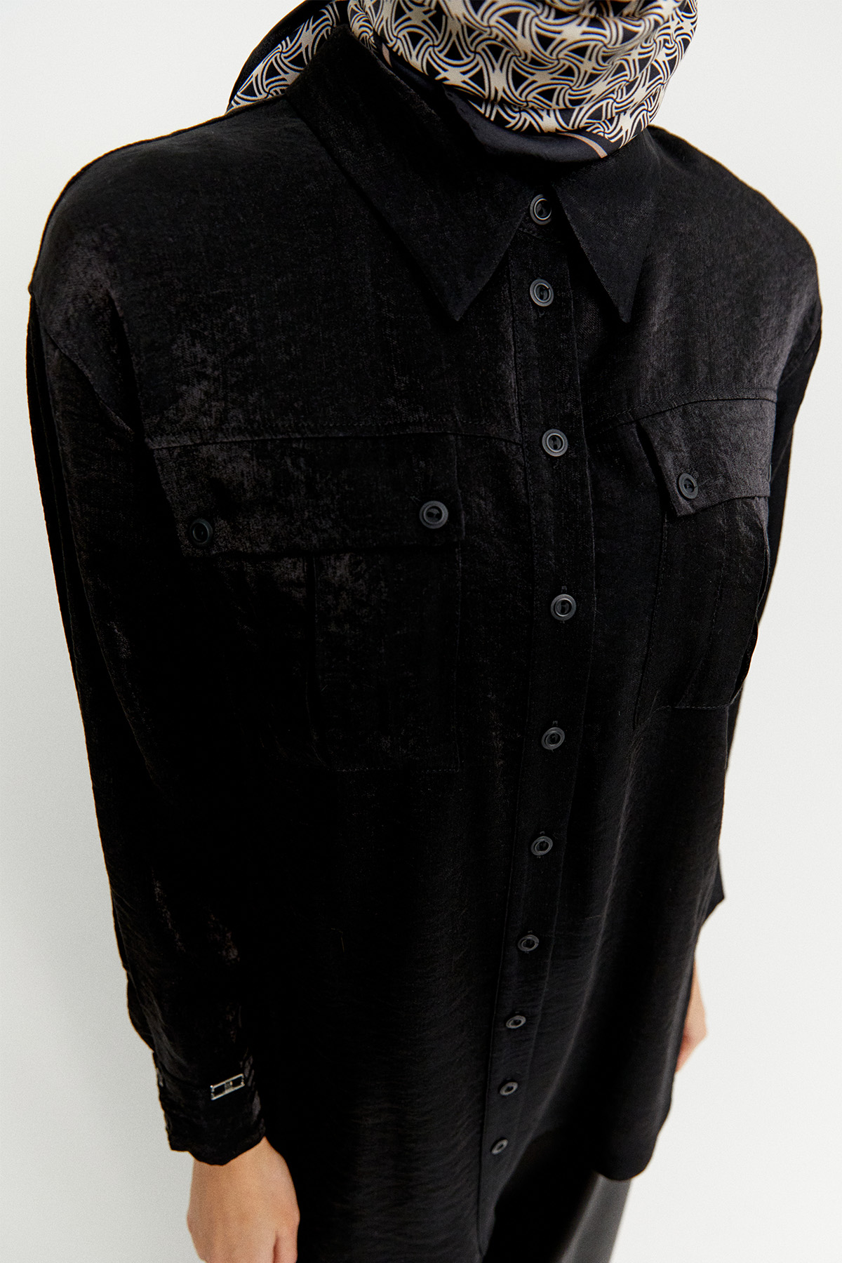 Spor Dikişli Jakarlı Tunik, Tesettür Giyim