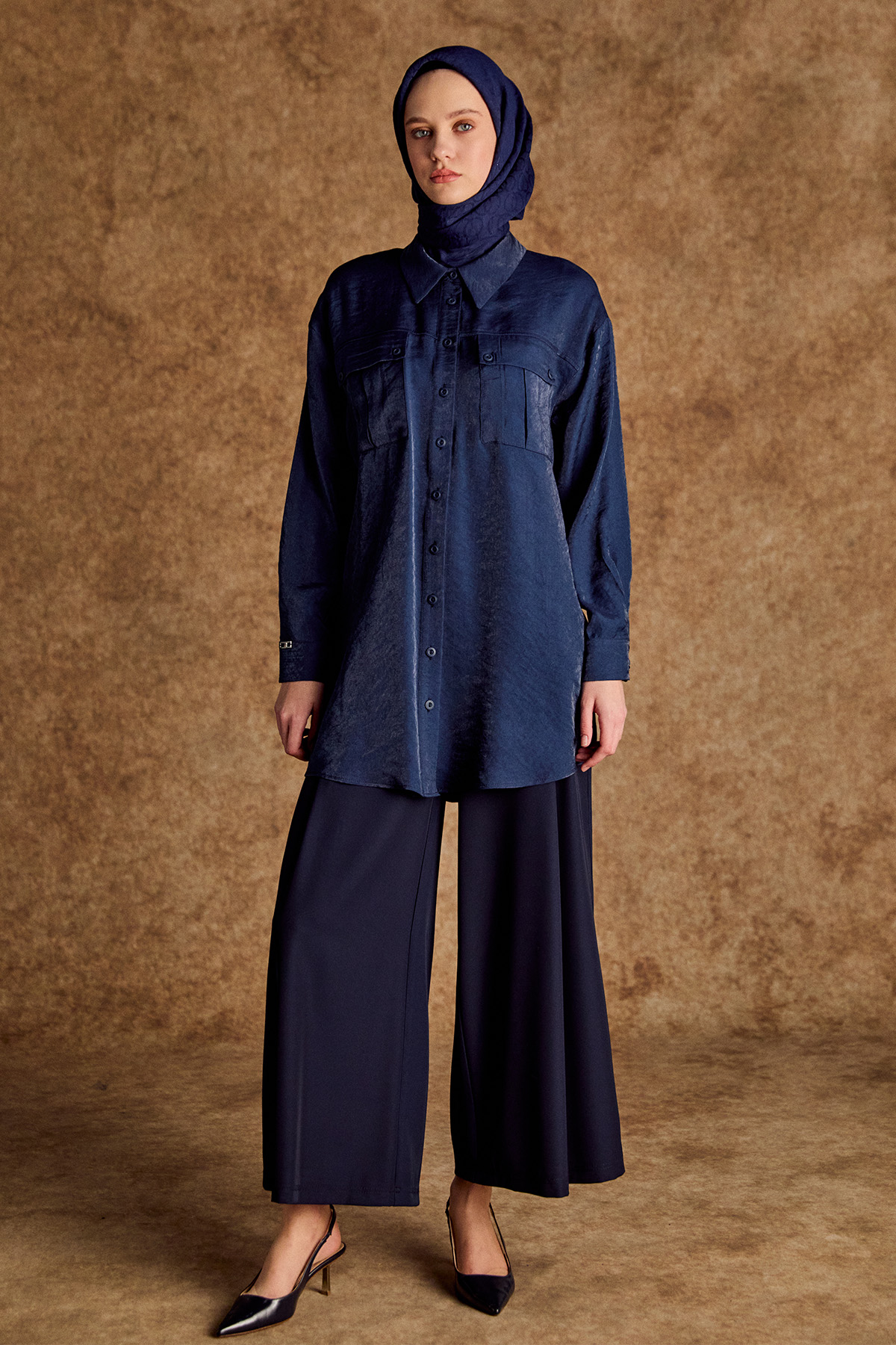 Spor Dikişli Jakarlı Tunik, Tesettür Giyim