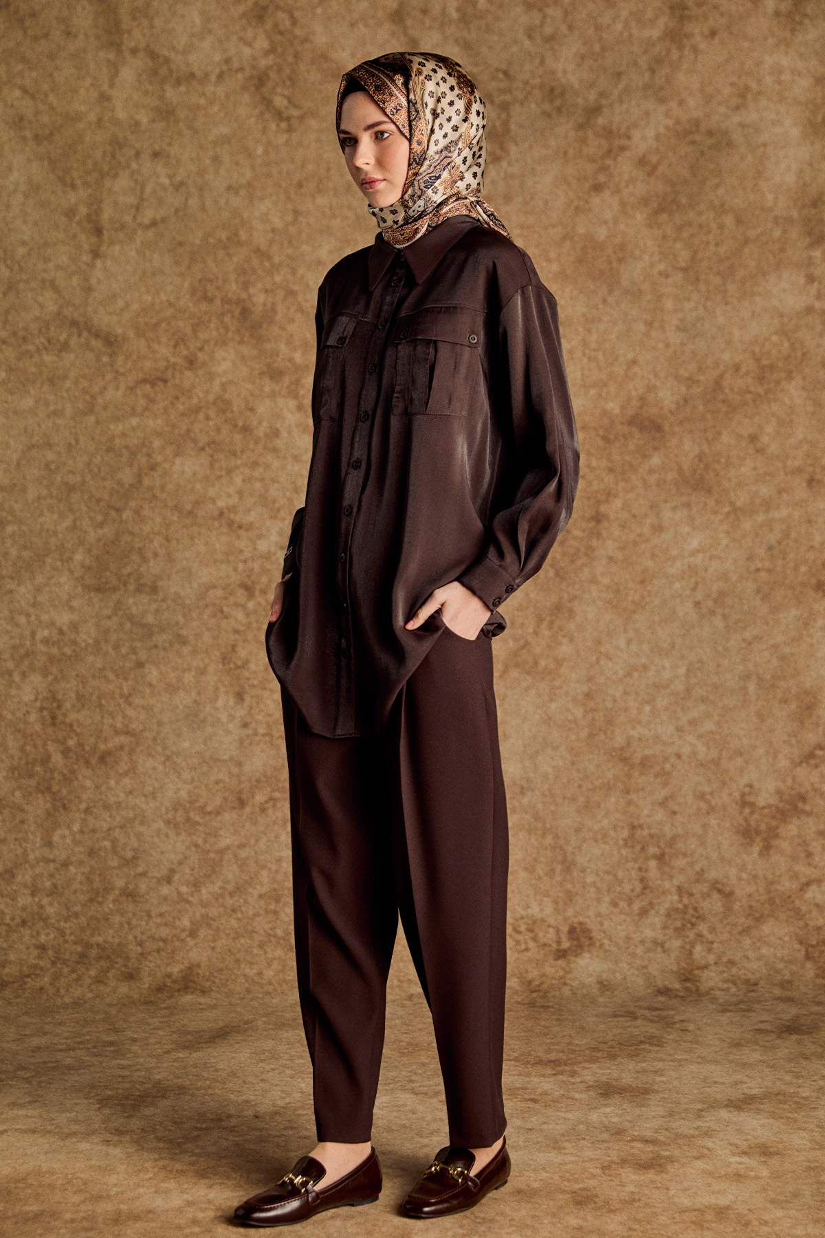 Spor Dikişli Jakarlı Tunik, Tesettür Giyim