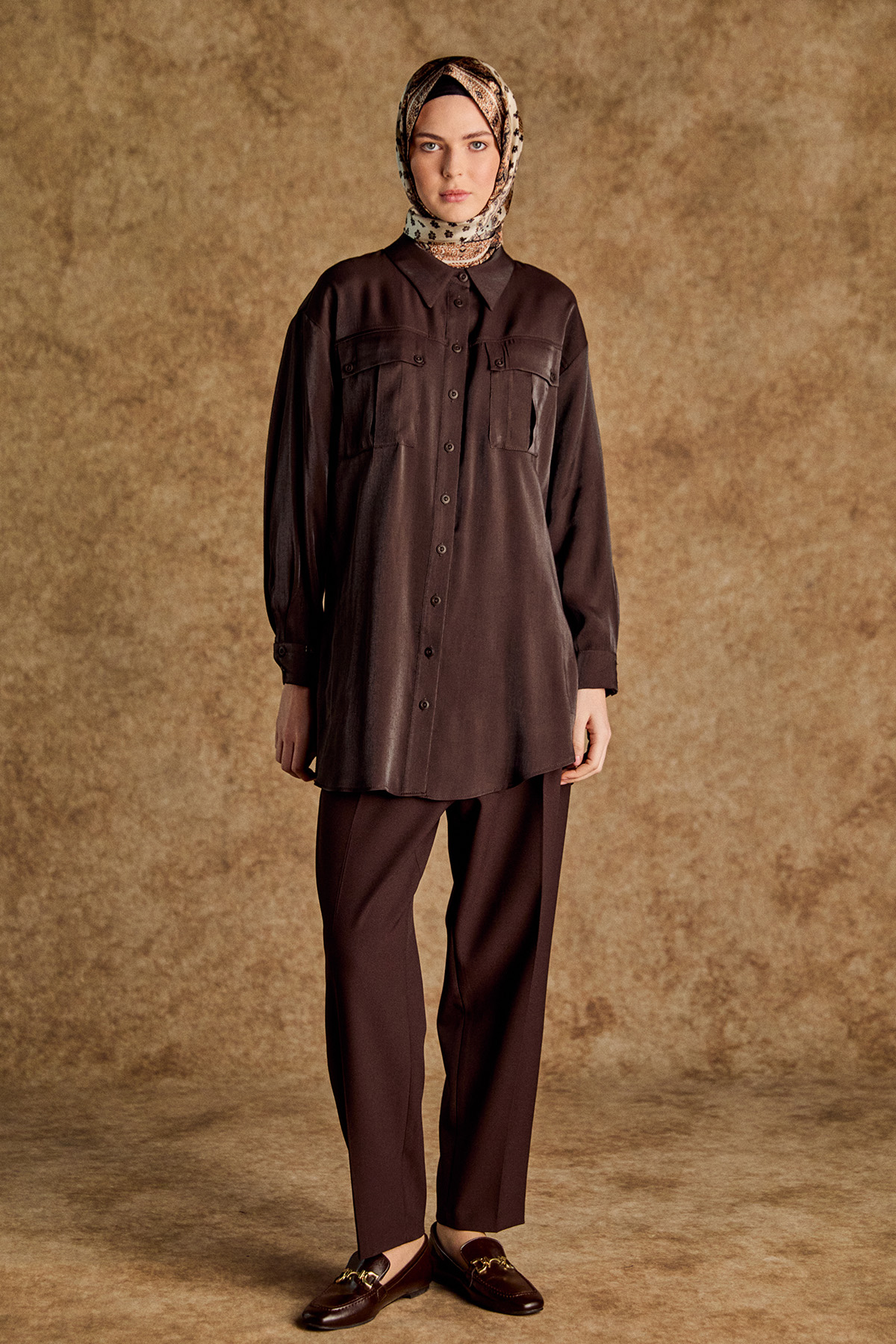 Spor Dikişli Jakarlı Tunik, Tesettür Giyim