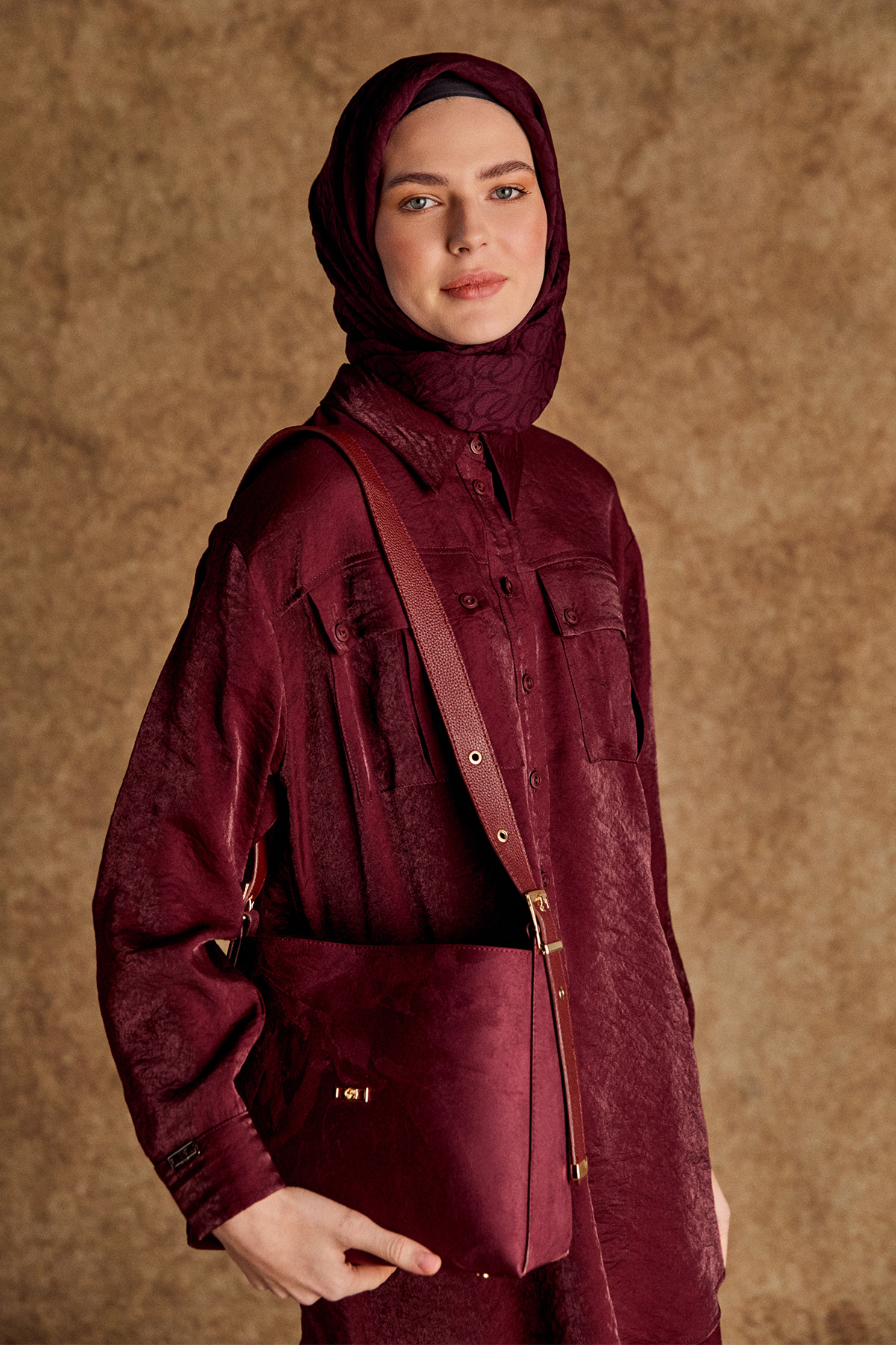 Spor Dikişli Jakarlı Tunik, Tesettür Giyim