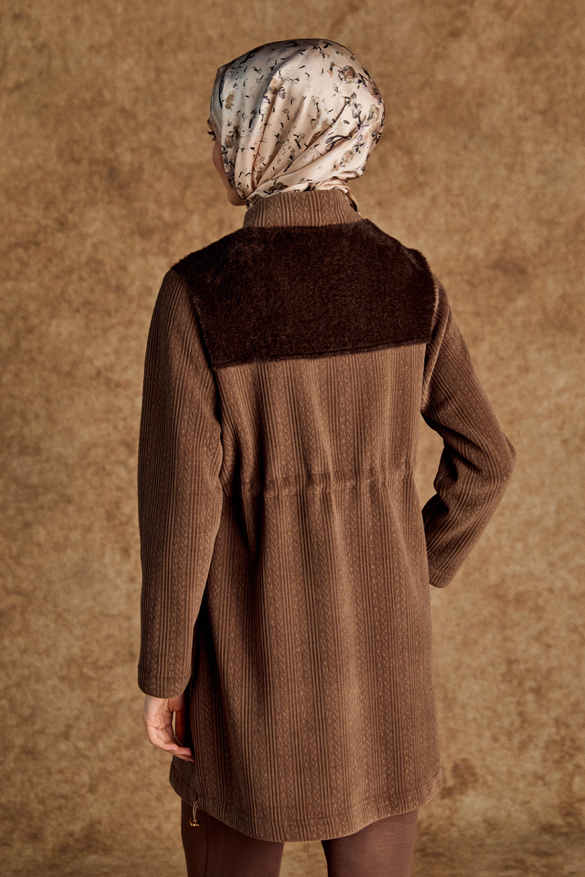 Suni Kürklü Stoperli Kap, Tesettür Giyim