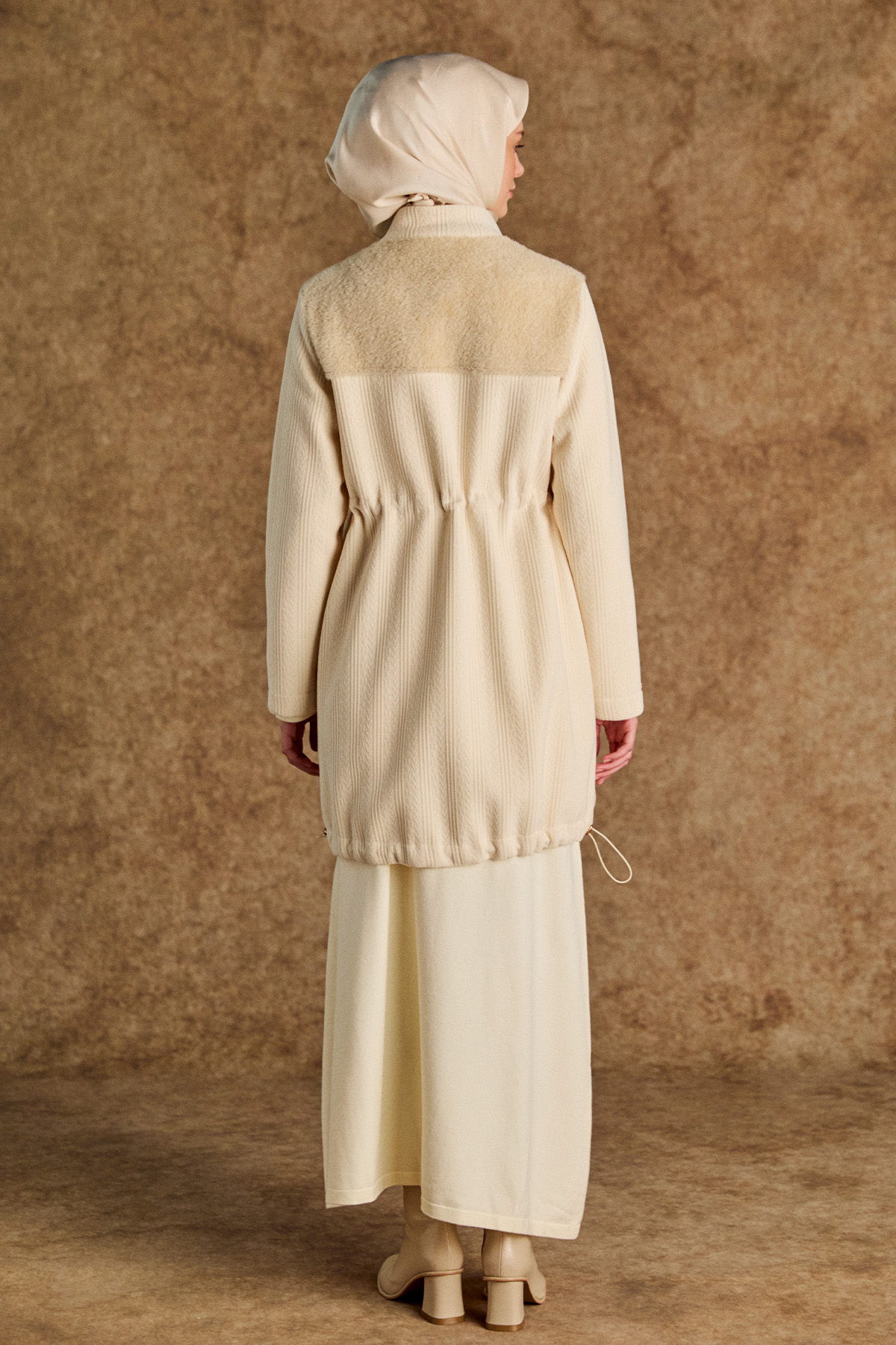 Suni Kürklü Stoperli Kap, Tesettür Giyim